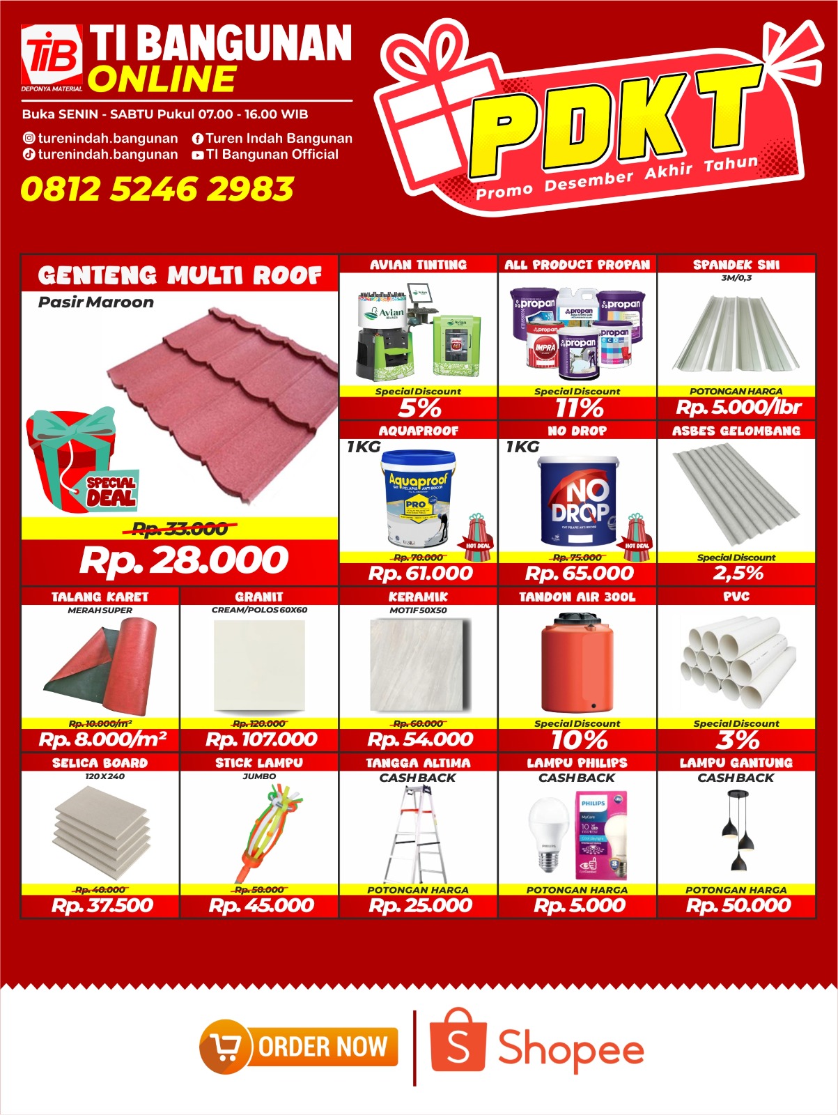 Promo Genteng Multiroof Pasir Maroon – Harga Spesial Akhir Tahun!