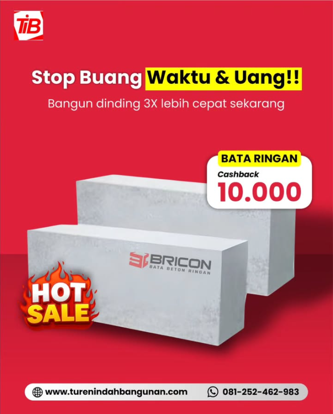 Banjir Untung! Buruan Serbu Promo Bata Ringan Bricon di Turen Indah Bangunan